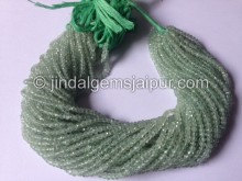 Green Amethyst Faceted Roundelle Shape Beads